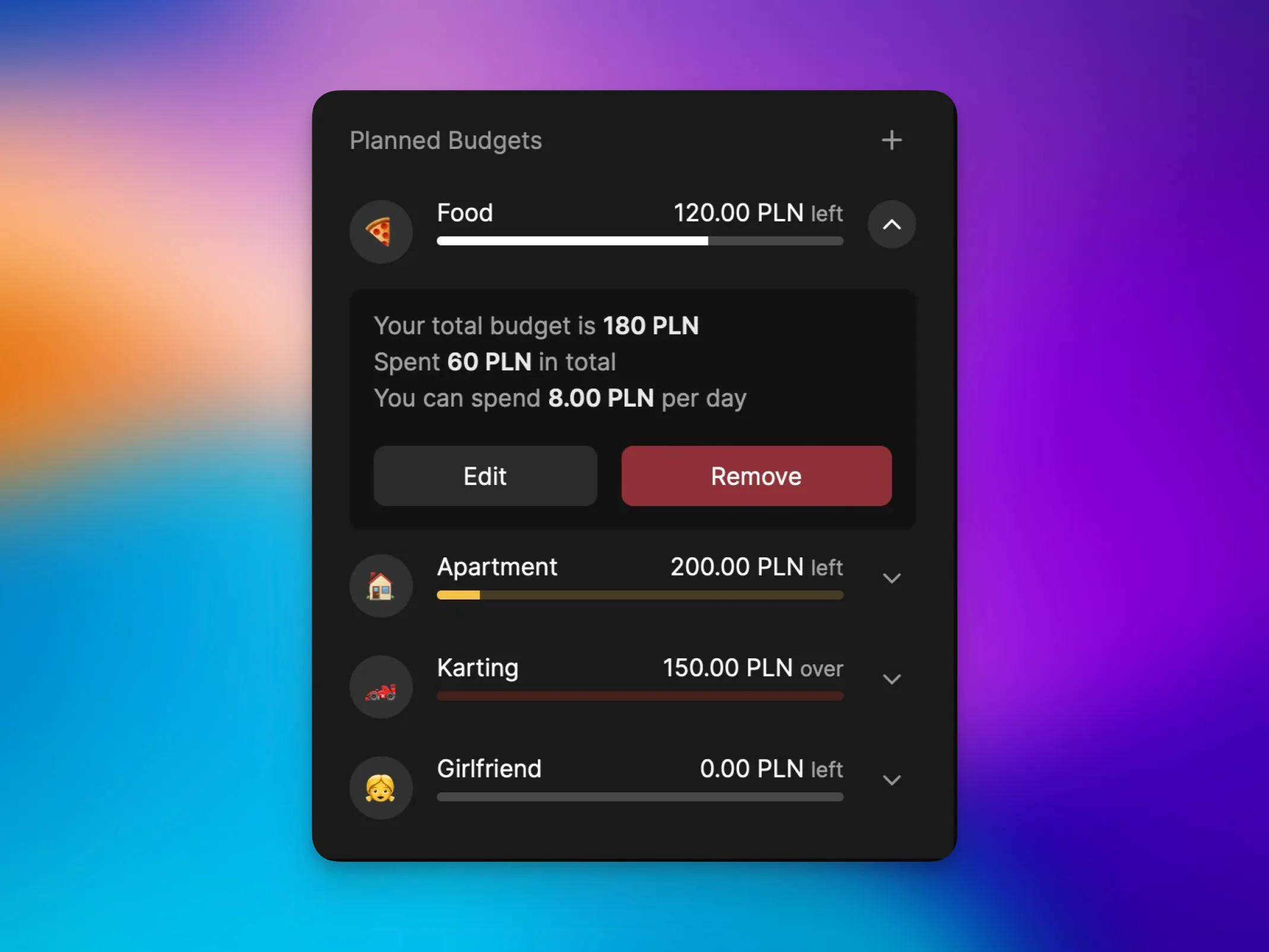 Screenshot of monthly reports feature