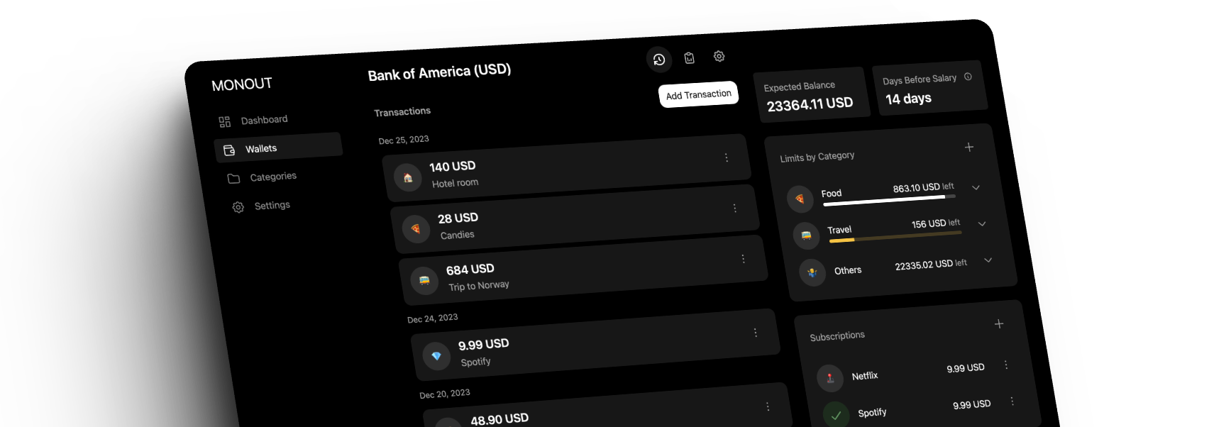 Screenshot of application